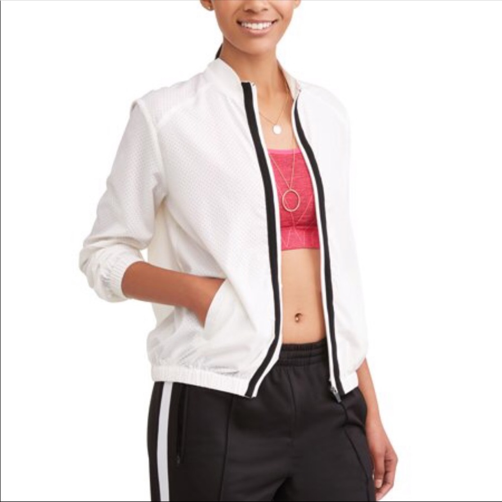 2LIV white polka dot sports jacket